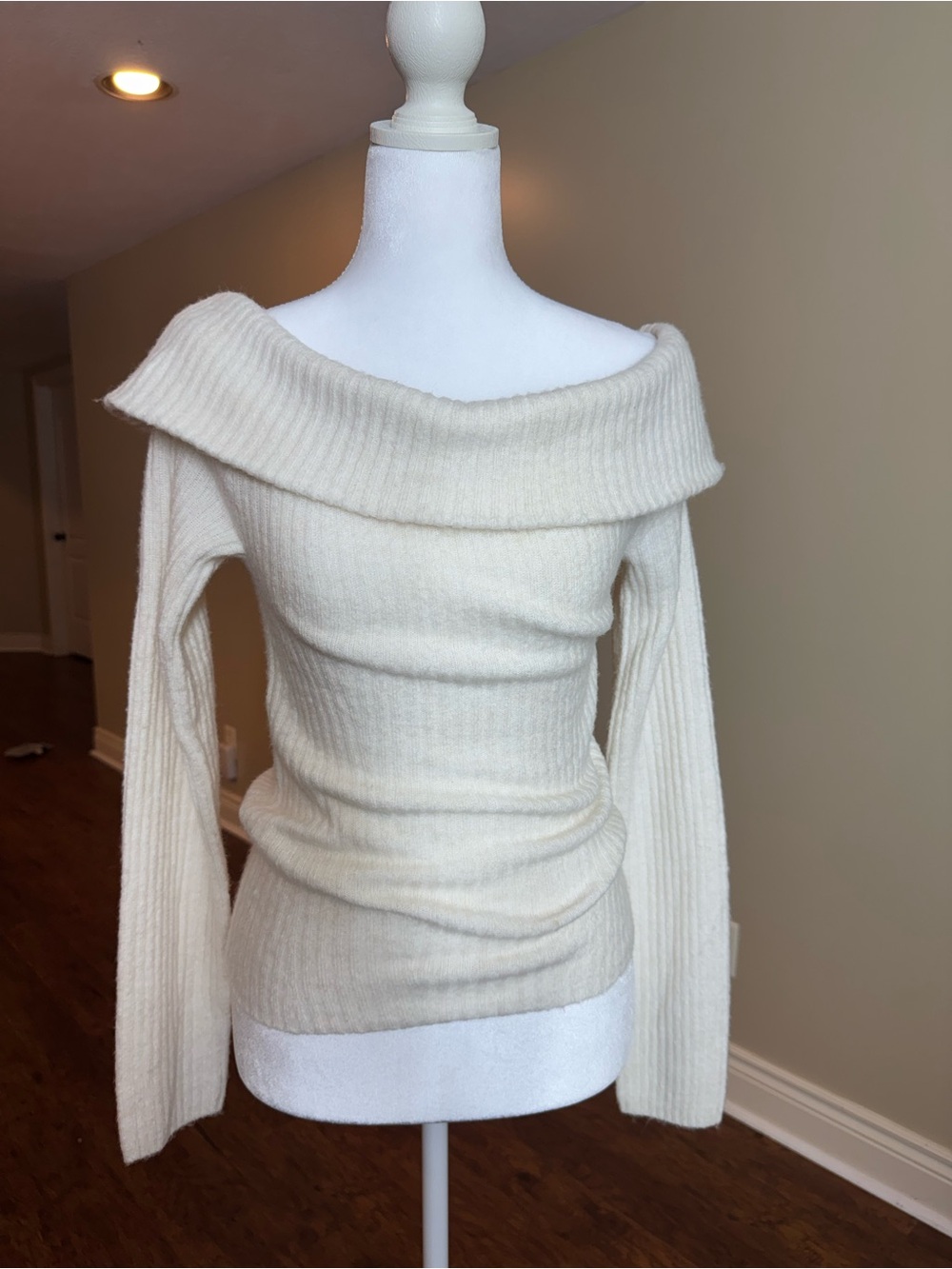 H&M Cream Off-the-Shoulder Ribbed Sweater - Picture 10 of 10
